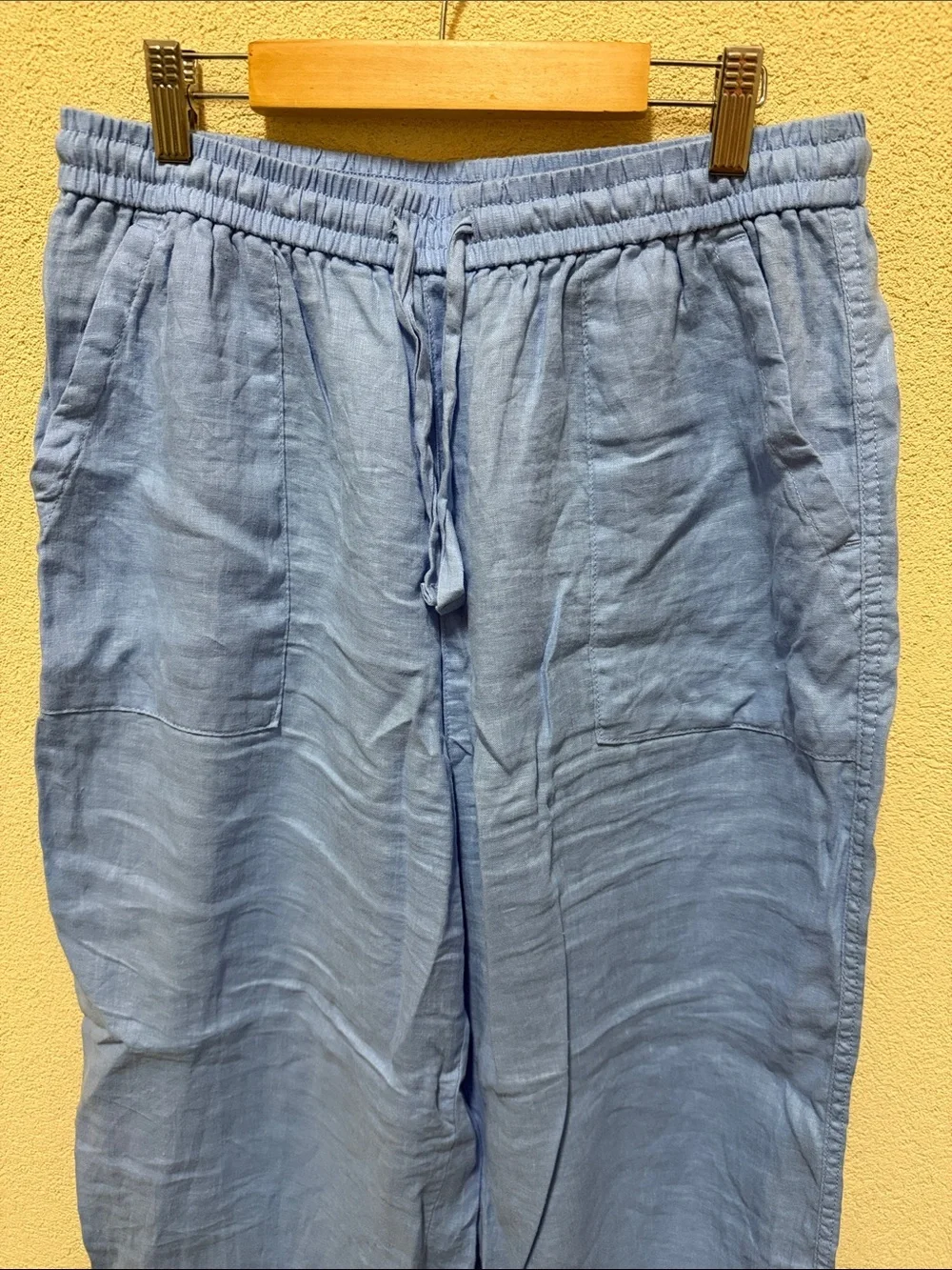 Banana Republic Light Blue Wide-Leg Linen Pants Size M #008